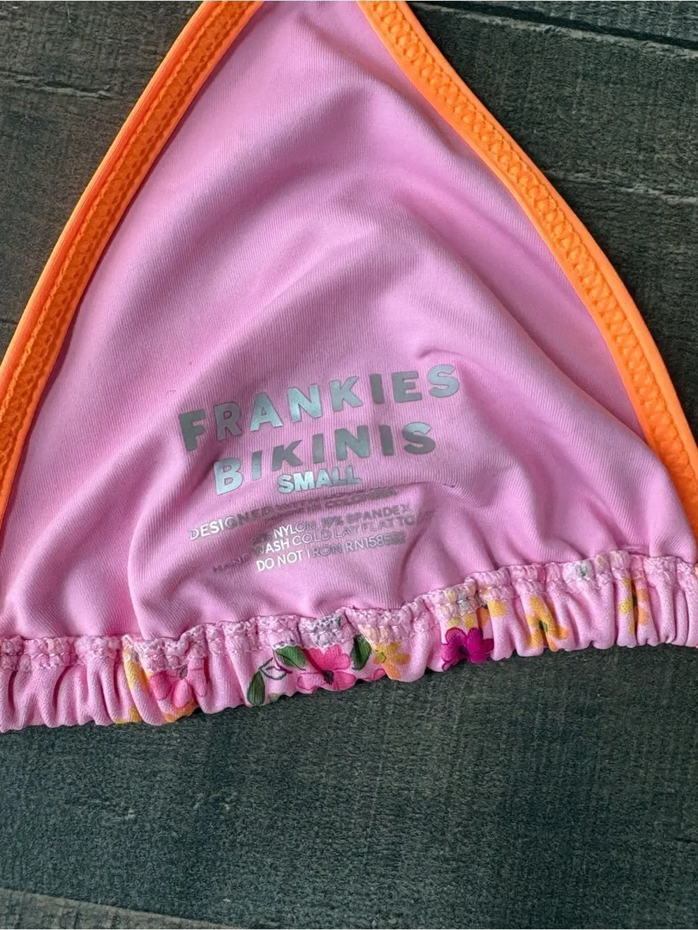 Frankie’s Bikinis Nick Floral Triangle Bikini Top